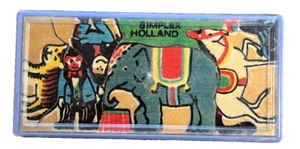 Vintage Simplex Holland Miniature Elephant and Animals Wood Puzzle 2 1/8" x 4.5" - Picture 1 of 3