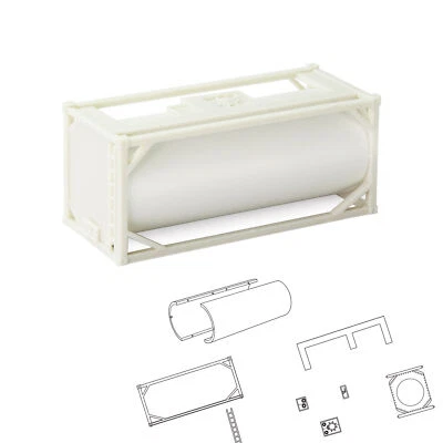 1 Unit HO Scale 1:87 20' Unassembled Oil Tank 20ft Uncolored Tanktainer Shipping - Image 1 of 4