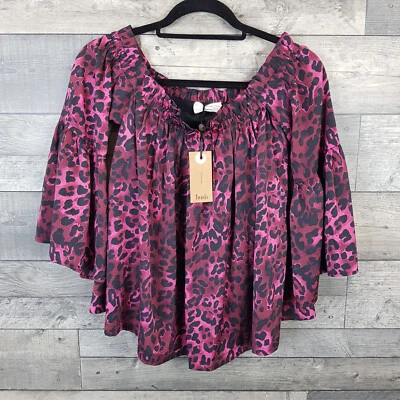 39 Hush Bryony Top Size UK 10 Burgundy Leopard RRP £69 BNWT LIVE - Image 1 of 4