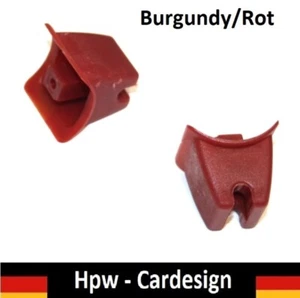 MERCEDES W113 SPÄT CLIPS HALTER BEFESTIGUNG SONNENBLENDE  2 Stück BURGUNDY ROT - Picture 1 of 3