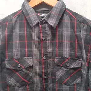 Airwalk Boys 14/16 Long Sleeved Top Shirt Button-up Plaid - Picture 1 of 6