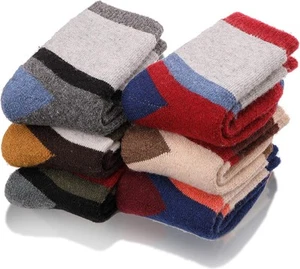 EBMORE Kids Merino Wool Socks for Toddlers Boys Girls 4-7 Years, Color Block - Picture 1 of 7