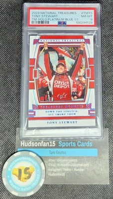 Tony Stewart 2023 Panini National Treasures Treasured Moments Platinum 1/1 PSA 8 Foto 1 de 2