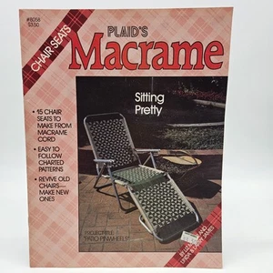 Plaids Macrame 8058 Chair Seats Lawn Patio Pool Footstool Vintage 1980s - Picture 1 of 8