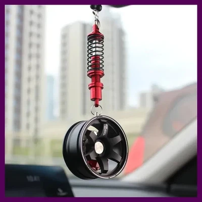 Espejo Retrovisor Coche Colgante Auto Decoración Interior Colgantes Rueda Aluminio Foto 1 de 4