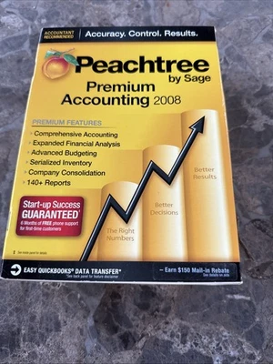 Sage Peachtree Premium Accounting 2008 For Windows PC New Sealed - Image 1 of 4