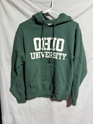 Ohio University Bobcats OU Green Hoodie Hooded Sweatshirt Small S Jerzees - Image 1 of 4