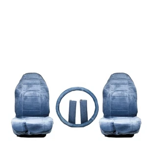 Protector de funda de asiento de tela de coche universal tela de estante par azul - Imagen 1 de 1