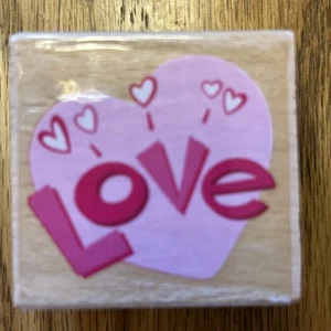 Sello de goma de madera LOVE HEARTS - Imagen 1 de 2