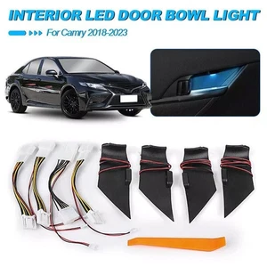 4Pcs Door Inner Handle Bowl Lamp LED Ambient Light For Toyota Camry 2018-2023 - Picture 1 of 13