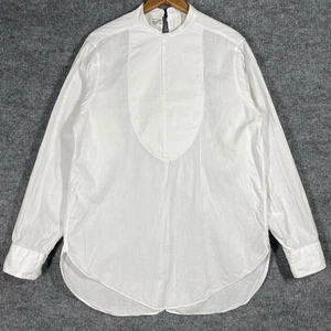VINTAGE 30s Manhattan Tuxedo Bib Shirt Men Size 15 34 Rear Button Collarless - Picture 1 of 20