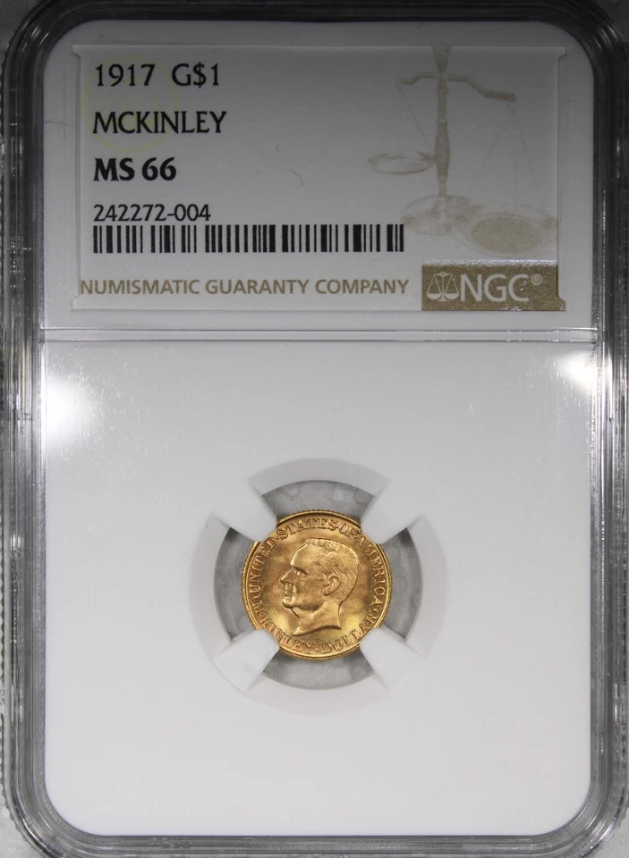 1917 McKinley Commemorative Gold Dollar NGC MS66 Toned - Image 1 of 4