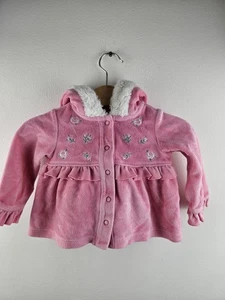 Pink Hooded Cotton Blend Coat 0-3 Months - Picture 1 of 6