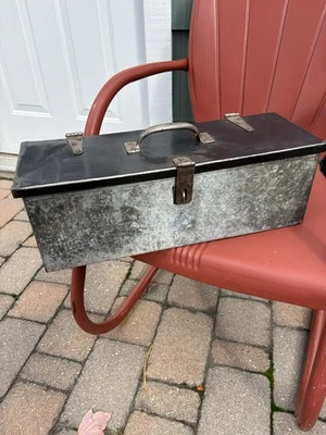 Vintage Metal Tool Box 18 1/4" / 6" / 6", Appears Homemade - Image 1 of 4