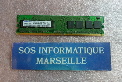 Barette Mémoire SAMSUNG 1GB 1Rx8 PC2-6400U-666-12-ZZ (M378T2863RZS-CF7) - Photo 1/4
