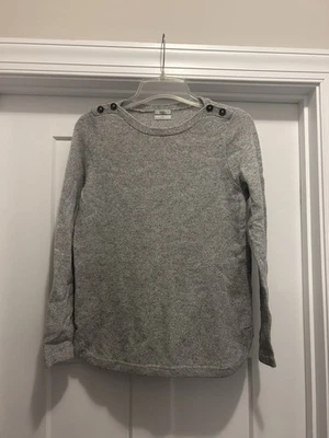 Women’s Size Medium Gray Pullover Merino Wool Sweater Academia Minimalist Cozy - Image 1 of 4