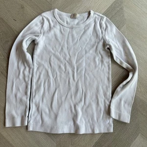 Crewcuts Girls White Long Sleeve Thick T Shirt Size 8 Crewneck 100% Cotton - Picture 1 of 4