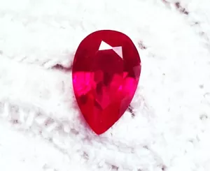 Piedra preciosa suelta natural con forma de pera rubí rojo certificado 6,15 quilates con regalo gratis - Imagen 1 de 6