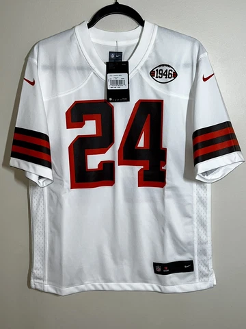 Nike Cleveland Browns Nick Chubb Jersey Youth Size Large White NEW NFL On Field Cover