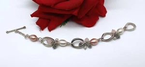 Sterling Silver Michael Dawkins Pearl & Quartz Bracelet 25.55g CAT RESCUE - Picture 1 of 2