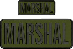 Marshal Embroidery Patch 4x10 And 2x5 Velcr@ On Back - Picture 1 of 11