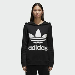 ADIDAS WOMENS TREFOIL HOODIE BLACK CE2408 AUST SELLER ORIGINALS - Bild 1 von 3