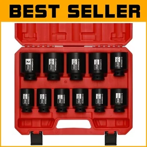 Corrosion-Resistant 11PCS 1/2'' Drive Socket Set for American & Import Vehicles - Picture 1 of 10