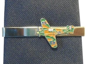 RAF Battle of Britain Hurricane Pilot Flying Veteran WW2 Metal Enamel Tie Clip - Picture 1 of 3