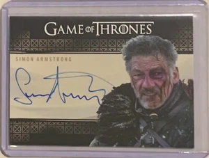 SIMON ARMSTRONG 2012 HBO GAME OF THRONES AUTHENTIC AUTOGRAPH QHORIN HALFHAND - Imagen 1 de 2