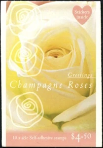 1998 Australia Champagne Roses $4.50 Booklet Of 10 X 45c S/A Stamps Mint - Bild 1 von 2