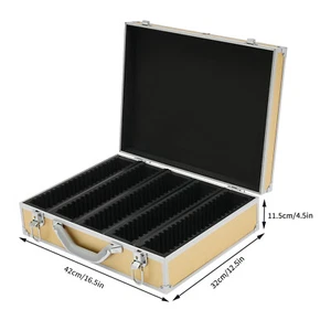 100x Coin Storage & Display Aluminum Frame Box Case for Coin Collectors Gold - Picture 1 of 13