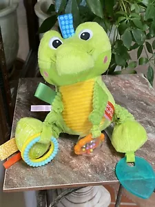 Bright Starts Gator Baby Plush Crocodile Rattle Hanging Activity Teether Crinkle - Picture 1 of 10