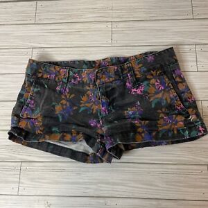 Womens Hurley Shorts Size 1 - Low Rise Booty Shorts Floral Y2K