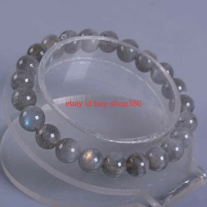 Echte 6 mm Natürliche Labradorit Runde Edelstein Perlen Dehnbar Armband 7,5 Zoll - Bild 1 von 4