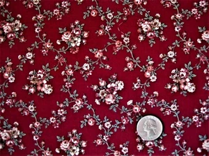 1/2 YD VINTAGE COLONIAL FLORAL ANTIQUE QUILT DOLL # 407 Made in USA - Picture 1 of 2