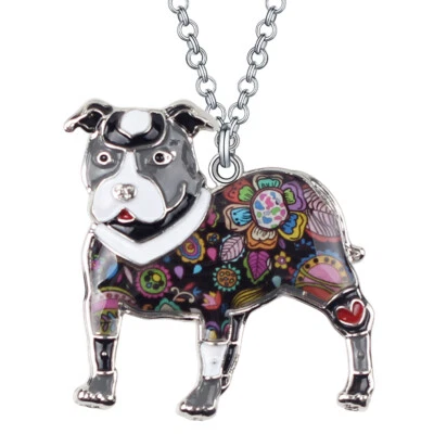 Berloque feminino de liga esmaltada para colar de cachorro pit bull pingente corrente joias animais - Imagem 1 de 4