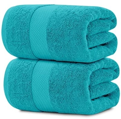 Luxury Bath Sheet Towels Extra Large 35x70 Inch 2 Pk, Soft Aqua Highly Absorbent - Image 1 of 4