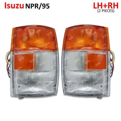 Pair Front Corner Lights Lamp Turn Signal For Isuzu NPR ELF NQR Truck 1996 - 06 - Image 1 of 4