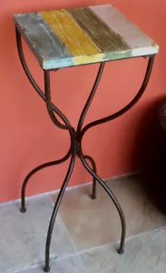 Industrial Style Medium Wood & Metal Table BRAND NEW - Picture 1 of 6