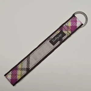 Thirty-One Keychain Wrist Strap Fob Gray Pink Plaid 31 #3 - Picture 1 of 5