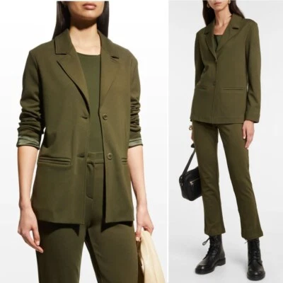MAX MARA Leisure Cluny Jersey BLAZER Size XL Dark Green NEW $425 - Image 1 of 4
