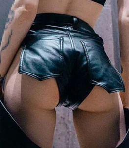 Mädchen hohe Taille Mini Hose Tanga Shorts PU einfarbig Cosplay Freizeit Höschen #8171 - Bild 1 von 12