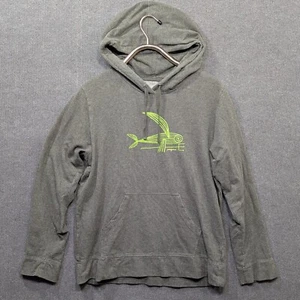 Patagonia Hoodie Womens Large Green Organic Flying Fish Pullover Sweatshirt - Picture 1 of 10