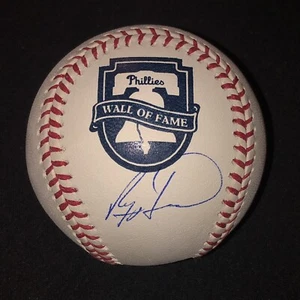 Ryan Howard Signed Philadelphia Phillies Wall of Fame Large Logo Baseball JSA - Picture 1 of 2