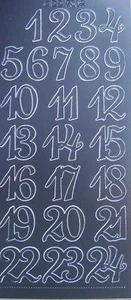 Stickers Numbers 1 through to 24 Black NEW - Picture 1 of 1