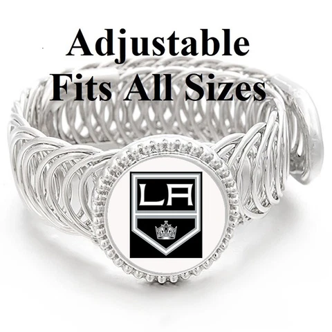 Los Angeles LA Kings Mens Women's Silver Link Adjustable Bracelet Gift D11 Cover