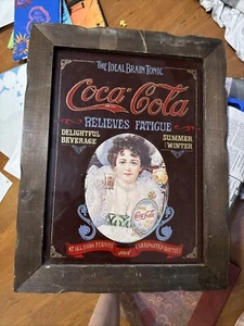Vintage Coke Soda Advertising Sign Coca-Cola Delightful Beverage Summer Winter - Picture 1 of 1