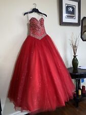 red quinceanera dress ball gown