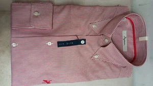 Camicia uomo Ingram slim fit righe bianco e rosso Misure 40-43-44 - Foto 1 di 5