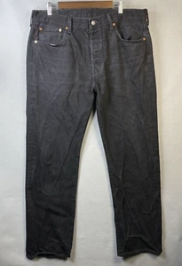 Levi's 501 Jeans Mens 38x32 Black Button Fly Dark Wash Western 100% Cotton Denim - Imagen 1 de 10